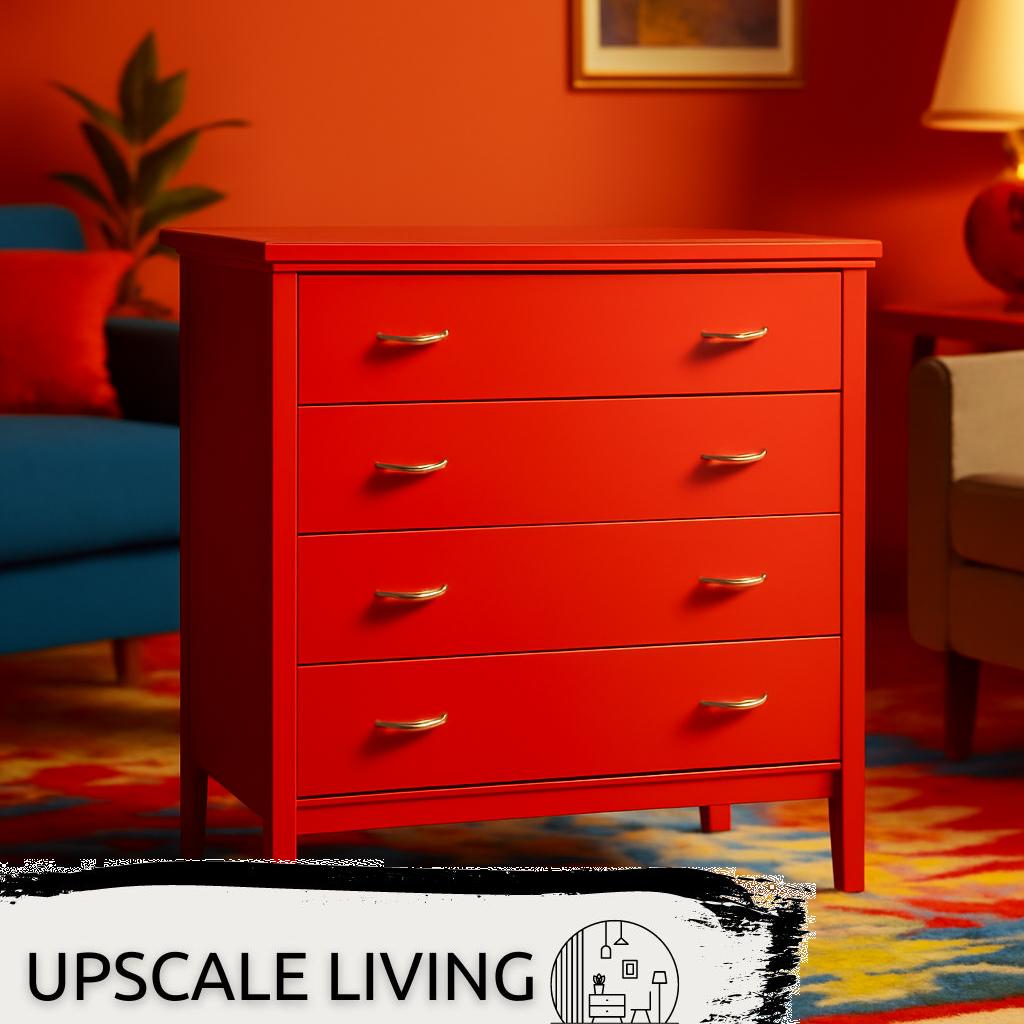 Alt-Text: Moderne Wohnzimmer-Schubladenkommode aus hellem Holz mit mehreren Schubladen, stilvolles Möbelstück für mehr Stauraum im Wohnzimmer